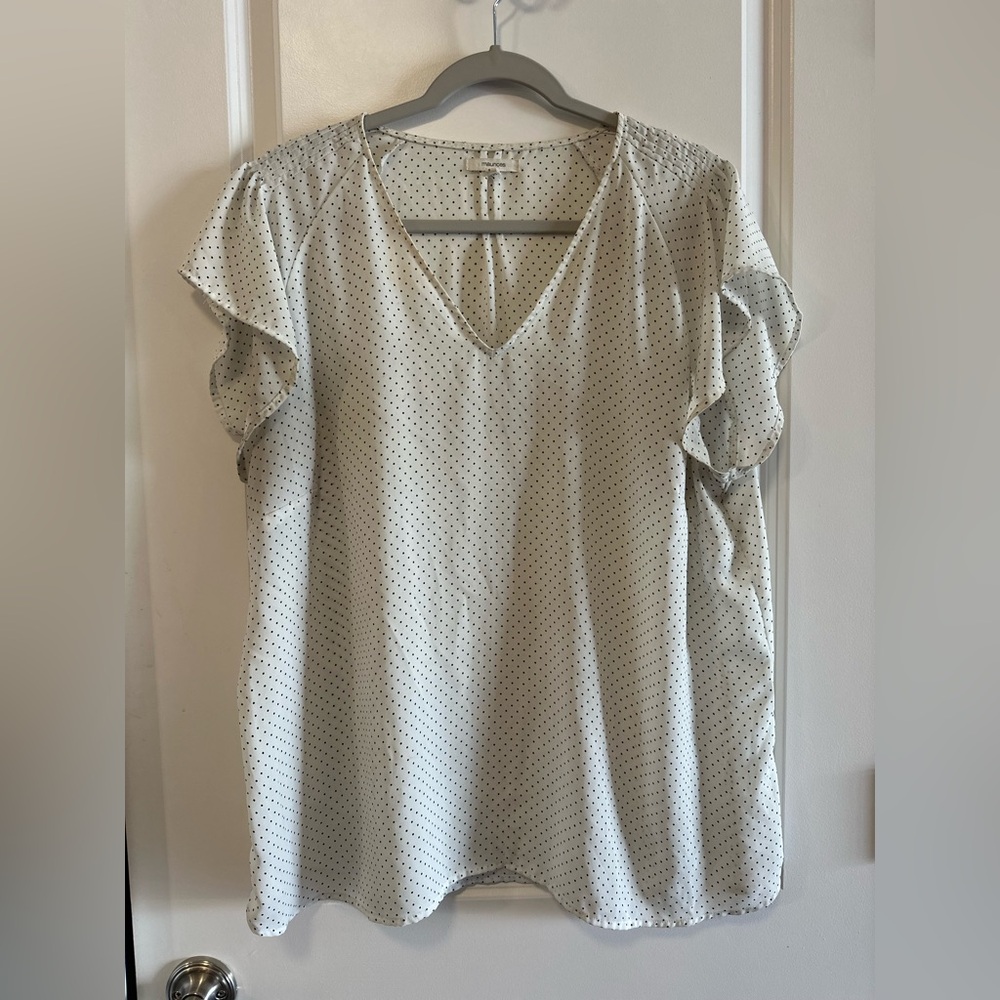 White Polka Dot Women's Blouse